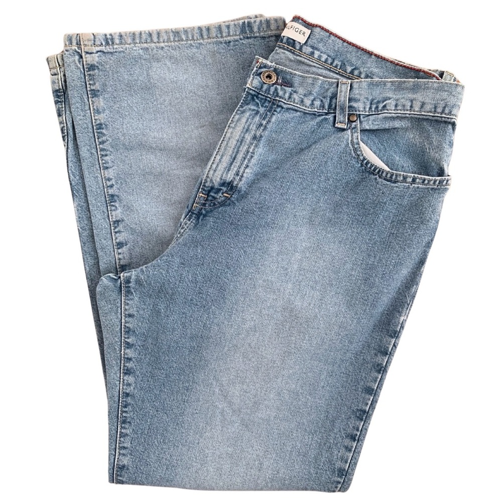 Tommy Hilfiger Jeans Women's 14 Blue Light Wash Y2K Baggy Boot Cut Jeans